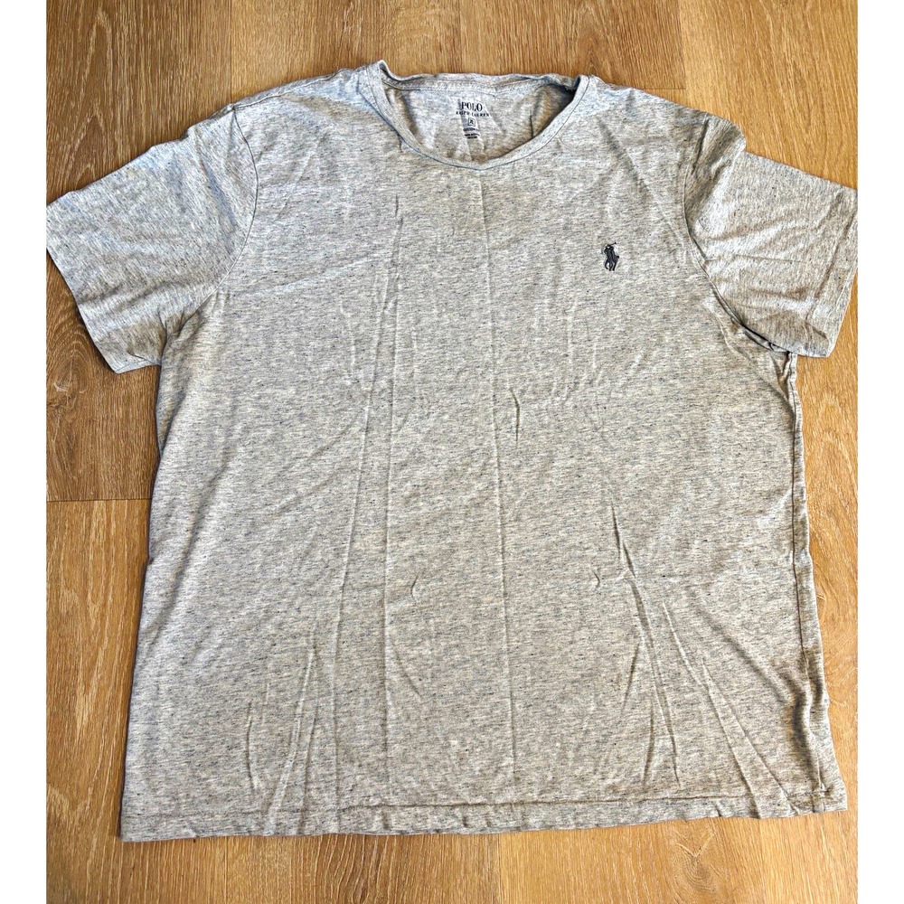 Polo Ralph Lauren Men's Gray Solid Custom Fit Crew Neck Short Sleeve T-Shirt XL
